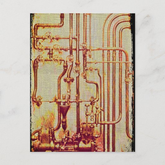 スタイル設定されたアンティークウォールパイプ ポストカード (正面)