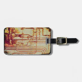 スタイル設定されたアンティークウォールパイプ ラゲッジタグ (正面横)