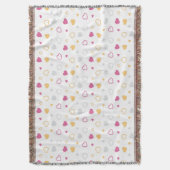 スタイル設定されたハートパターン スローブランケット (正面縦)