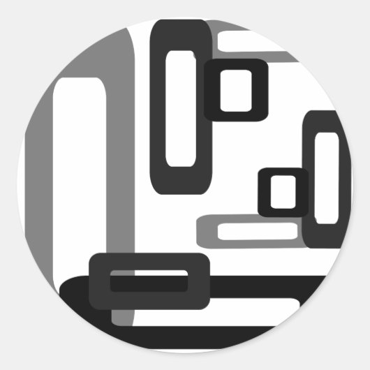 スタイル設定された長方形グレー/黒 ラウンドシール (正面)