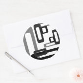 スタイル設定された長方形グレー/黒 ラウンドシール (封筒)