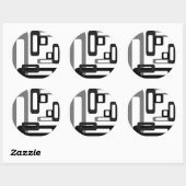 スタイル設定された長方形グレー/黒 ラウンドシール (シート)