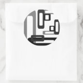 スタイル設定された長方形グレー/黒 ラウンドシール (バッグ)