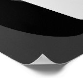 スタイル設定された長方形グレー/黒/白 ポスター (角)