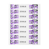 スタイル設定された長方形（紫/黒） （モノグラム） ラップアラウンド宛名ラベル (シート)