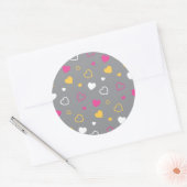 スタイル設定ハートパターン3 ラウンドシール (封筒)