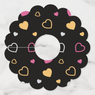 スタイル設定ハートパターン3 ワイングラスタグ