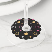 スタイル設定ハートパターン3 ワイングラスタグ (クローズアップ)