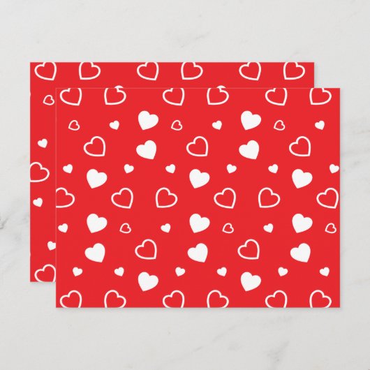 スタイル設定ハートパターン4 ノートカード (正面/裏面)