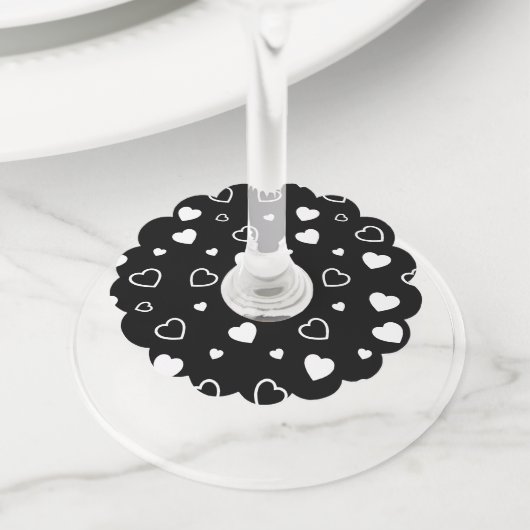 スタイル設定ハートパターン5 ワイングラスタグ (クローズアップ)