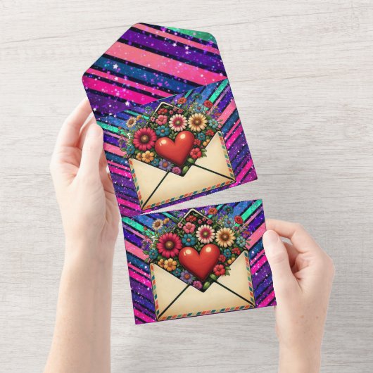 スタイル:すべてのワンウェディングパーソナライズされた招待 – オールインワン招待状 (貼ってはがせる)