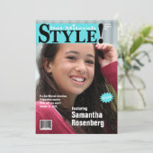 スタイル! バルミツワーの雑誌の招待状のティール（緑がかった色） 招待状 (スタンド正面)