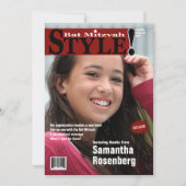 スタイル! バルミツワーの雑誌はバーガンディ感謝していしています サンキューカード (正面)