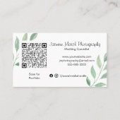 スタイル・モノグラ結婚ム・金ゴールド・フレーム・フォトグラファーQR 名刺 (裏面)