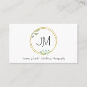 スタイル・モノグラ結婚ム・金ゴールド・フレーム・フォトグラファーQR 名刺 (正面)