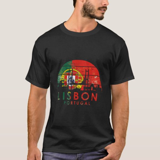 スタイル ランドスケープ 首都リスボン ポルトガル Tシャツ (正面)