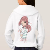 スタイル:女の子のプルオーバーフード付きスウェットシャツときweatTシャツ (裏面)