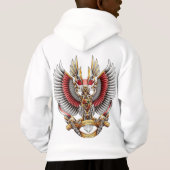 スタイル：子供のプルオーバーフード付きスウェットシャツいつ天気がアウト (裏面)