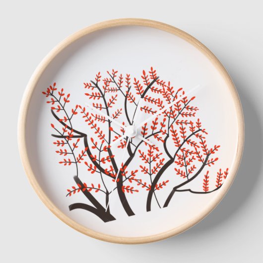 スタイル: 10インチラウンドウォールクロックと黒い木製フレーム 壁時計 (正面)