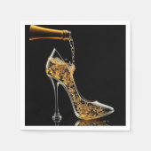 スタイレットとスパークリングワイン スタンダードカクテルナプキン (正面)