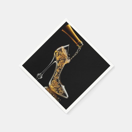 スタイレットとスパークリングワイン スタンダードカクテルナプキン (角)