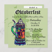 スタインカラフルオングリーンオクトーバーフェスト招待状 招待状 (正面/裏面)