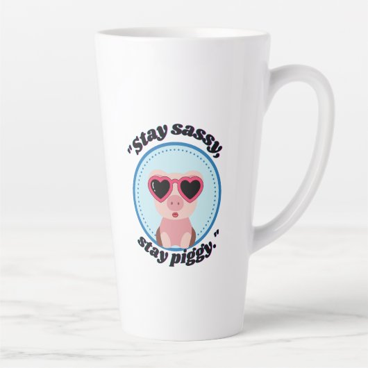 スタイ豚引用文 カフェラテマグ (右)