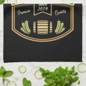 スタウトパーソナライズされたダークビール醸造ラベルバー キッチンタオル (折り畳み)