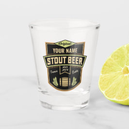 スタウトパーソナライズされたダークビール醸造ラベルバー ショットグラス