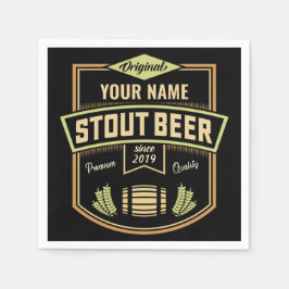 スタウトパーソナライズされたダークビール醸造ラベルバー スタンダードカクテルナプキン