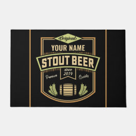 スタウトパーソナライズされたダークビール醸造ラベルバー ドアマット