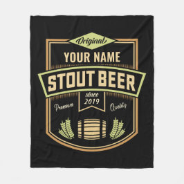 スタウトパーソナライズされたダークビール醸造ラベルバー フリースブランケット