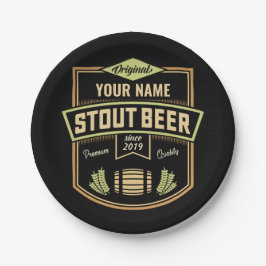 スタウトパーソナライズされたダークビール醸造ラベルバー ペーパープレート