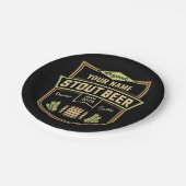 スタウトパーソナライズされたダークビール醸造ラベルバー ペーパープレート (アングル)