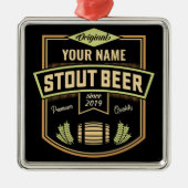 スタウトパーソナライズされたダークビール醸造ラベルバー メタルオーナメント (正面)