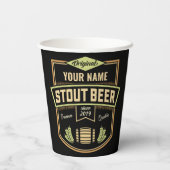 スタウトパーソナライズされたダークビール醸造ラベルバー 紙コップ (裏面)