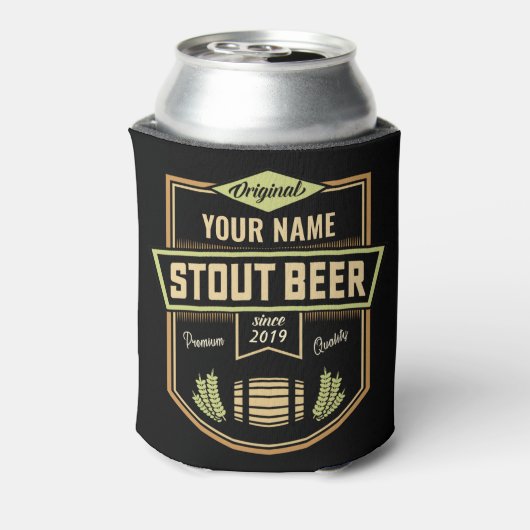 スタウトパーソナライズされたダークビール醸造ラベルバー 缶クーラー (缶裏面)