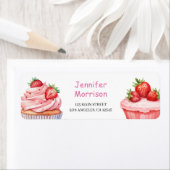 スタウベリーカップケーズピンクガール差出人住所ラベル ラベル (インサイチュ)