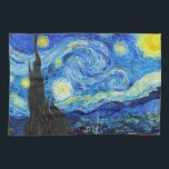 スタカッコいいリー・ナイト・ヴィンセント・ヴァン・ゴッホの絵 キッチンタオル<br><div class="desc">Starry Night by Vincent Van Goghの旧最高傑作画の主カッコいい要アートは、印象派の痛み素晴らしの、飽和色で美しく、高解像度の風景画のアートポストの装飾を復元した</div>