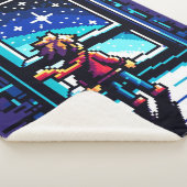 スタガーザアットザウィンドリーミーPixel Art Night Sky シェルパブランケット (3/4)