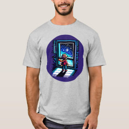 スタガーザアットザウィンドリーミーPixel Art Night Sky Tシャツ