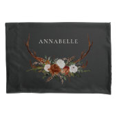 スタグアントラーテラコッタセージ緑の植物学フローラ 枕カバー (正面)