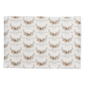 スタグアントラーテラコッタセージ緑の植物学フローラ 枕カバー (裏面)