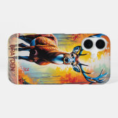 スタグア威厳のあるンスト秋の豪華さ iPhone 16ケース (裏面横)