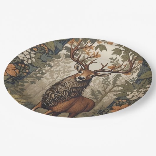 スタグインザフォレストウィリアム・モリスインスパイア ペーパープレート (アングル)