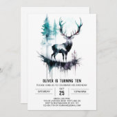 スタグエンチャント緑の冒険誕生日 招待状 (正面/裏面)