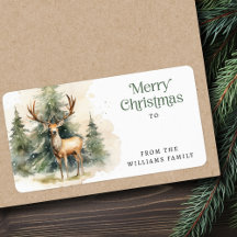 スタグクリスマスツリーの水色からギフトラベル