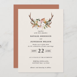 スタグサストテラコッタフローラエレガント素朴モダン 招待状