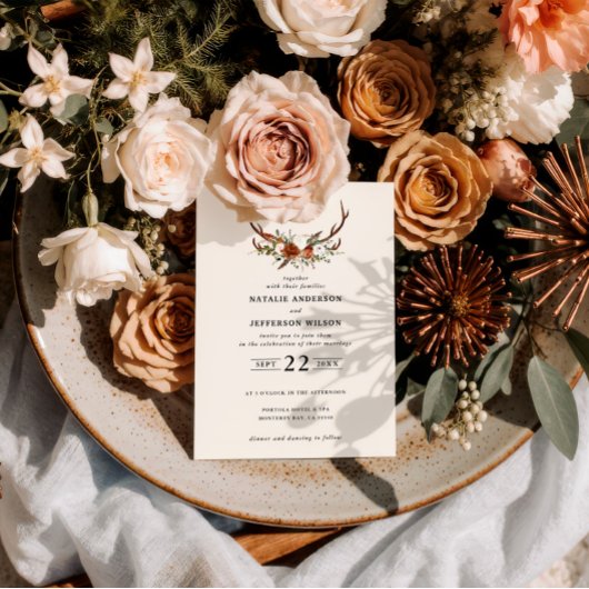 スタグサストテラコッタフローラエレガント素朴モダン 招待状