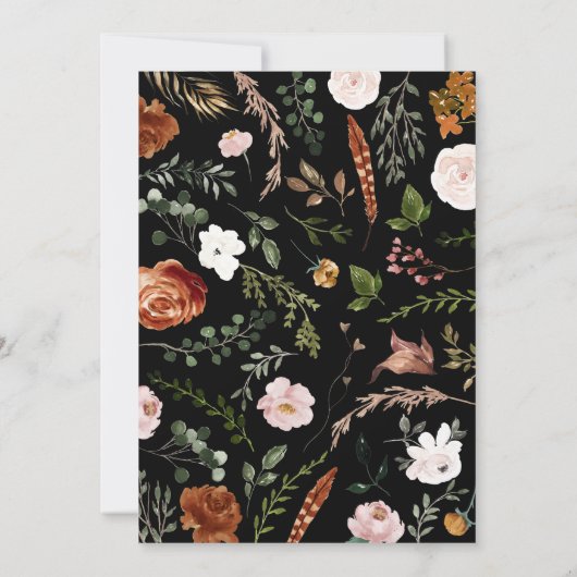 スタグサストテラコッタフローラエレガント素朴モダン 招待状 (裏面)